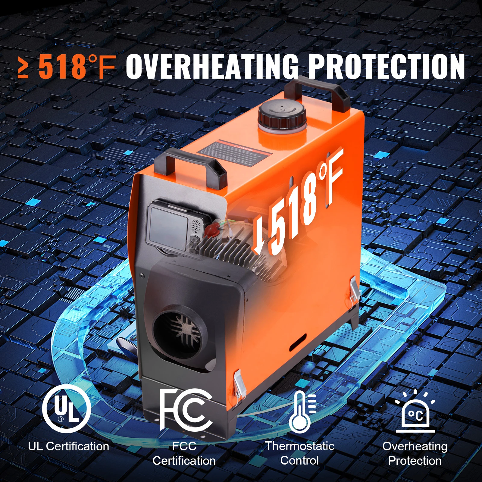 SucceBuy 8KW Diesel Air Heater Bluetooth All-on-one Diesel Heater with LCD Portable Parking Heater for Trailer Camper Van Boat - Image 5